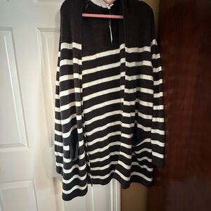 Madewell White and Gray Cardigan Sweater